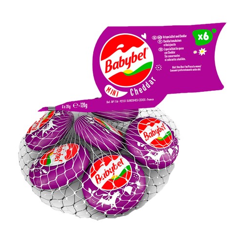 Queso en porciones cheddar BABYBEL MINI 6 uds.120 g.