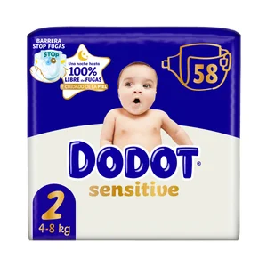 DODOT Sensitive Pañales talla 2 (4-8 kg) 58 uds.