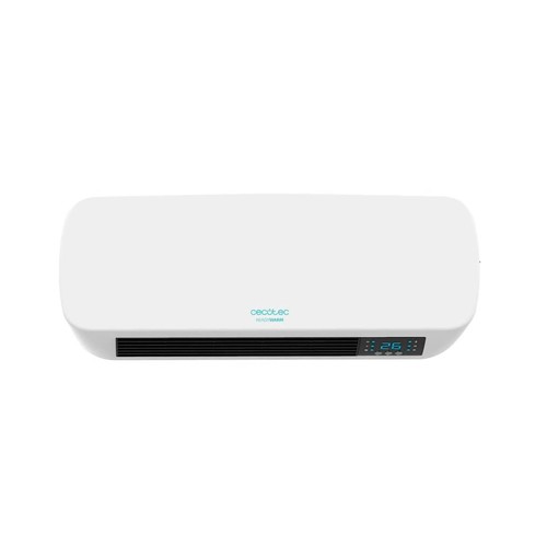 Calefactor cerámico de pared CECOTEC Ready Warm 5200 Box Ceramic, 2000 W, pantalla LED, mando a distancia y protección IPX2.