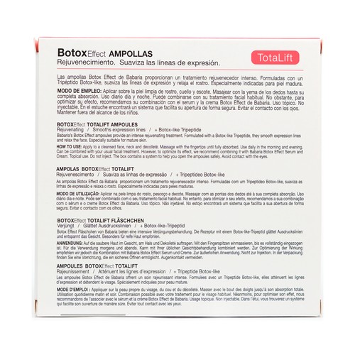 BABARIA Botox effect Ampollas de uso diario que ayudan a rejuvenecer nuestra piel 5 x 2 ml.