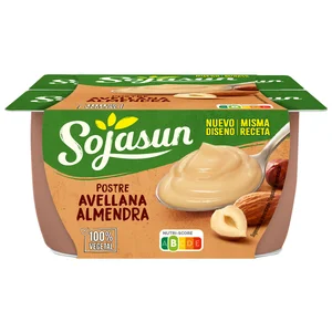 SOJASUN Especialidad de soja con sabor a praliné (almendra y avellana) 4 x 100 g.