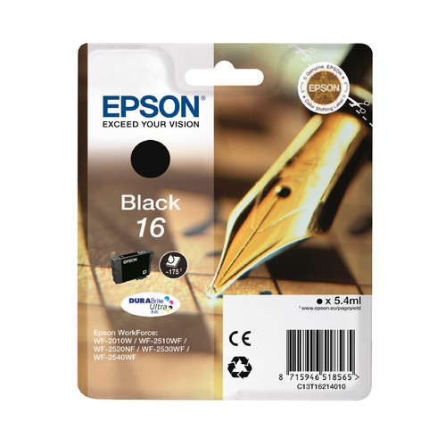 Cartucho de tinta EPSON 16 negro.