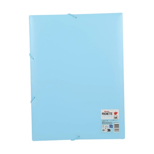 Carpeta con gomas, tamaño A4, 3 solapas, azul, ALCAMPO.