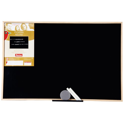 Pizarra tradicional de color negro, con marco de madera y medidas 60 x 40 cm PRODUCTO ALCAMPO.