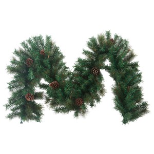 Guirnalda verde 200cm PVC, decorada con piña, ACTUEL.