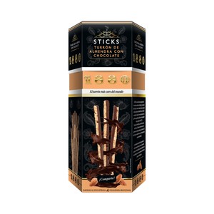 Imagen de 1880 Sticks turrón de almendra con chocolate 150 G.
