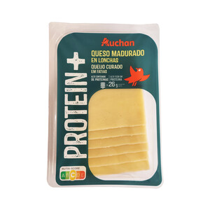 PRODUCTO ALCAMPO Queso curado en lonchas con extra de proteínas PRODUCTO ALCAMPO 150 g.