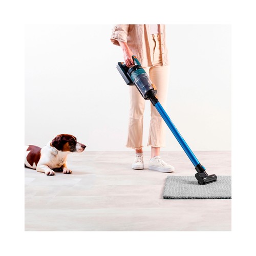 Aspirador escoba sin cable TAURUS Homeland Animal HVCA7296B, color azul, Depósito de 600 ml desmontable y lavable, 165W.