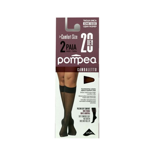 Minimedias transparentes con puño confort, POMPEA, color ambar, tallla única.