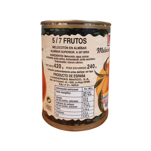 MARZO Melocotón en almíbar extra 400 g.