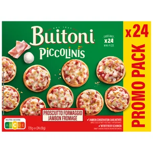 BUITONI Piccolinis (mini pizzas) con jamón y queso 24 uds.
