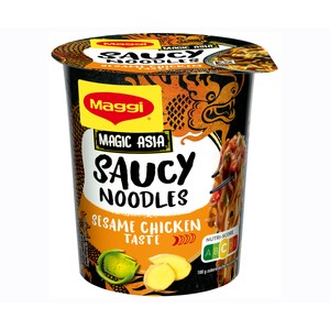 Imagen de MAGGI Saucy Noodle Noodles de trigo con condimento sabor a pollo y sésamo 75 g.