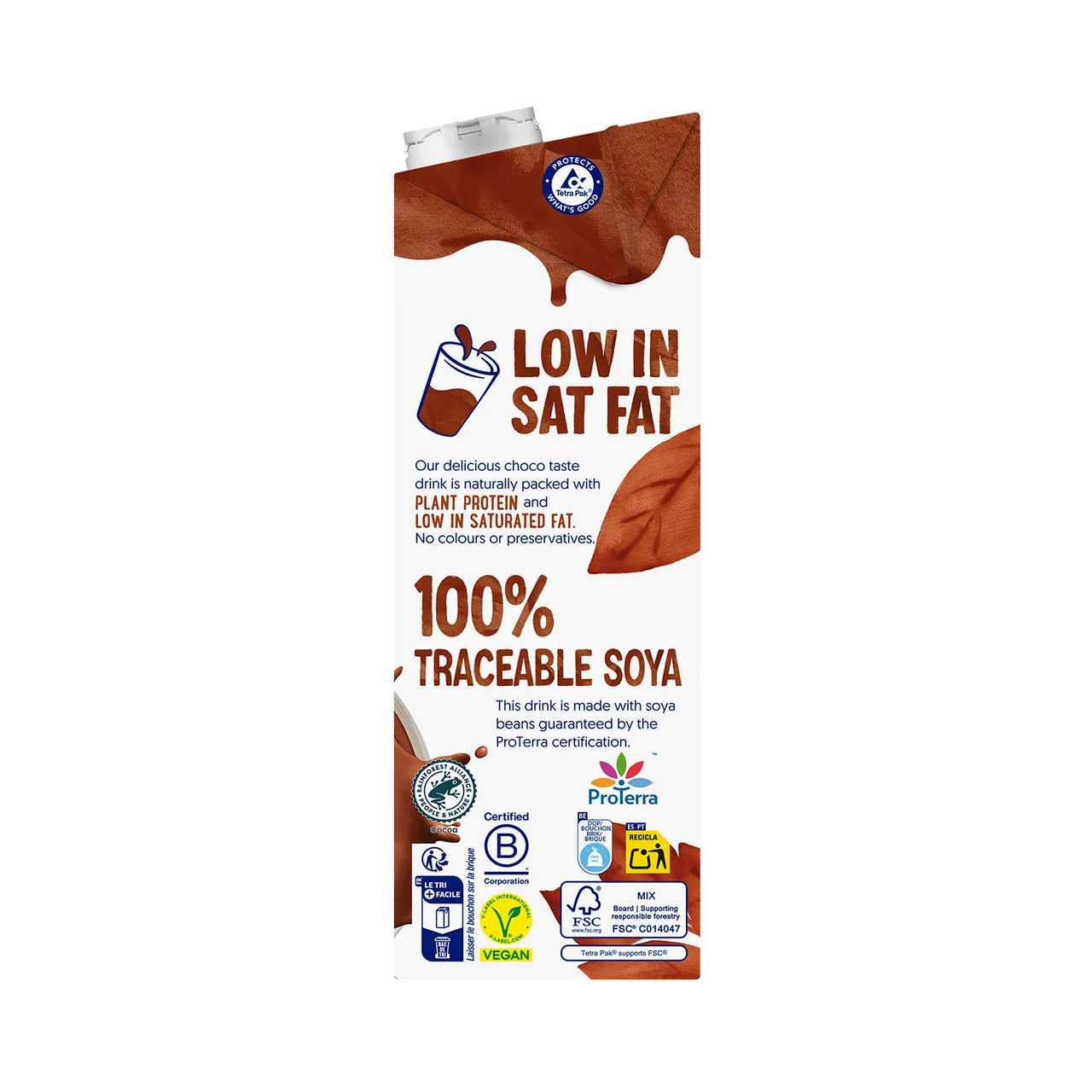 Bebida vegetal de soja con sabor a chocolate 1 l.