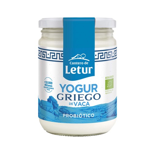 CANTERO DE LETUR Yogur griego natural de leche ecológica de vaca 420 g.