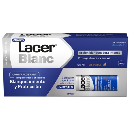 Pasta de dientes con flúor y acción blanqueadora LACER Blanc plus 125 ml.