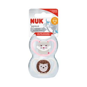 NUK Chupetes con tetina de silicona y forma anatómica, (0-6 meses) NUK Space 2 uds.