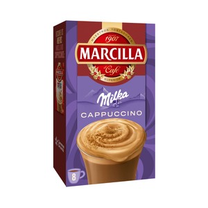 Café soluble cappuccino con chocolate Milka 8 x 15 g.