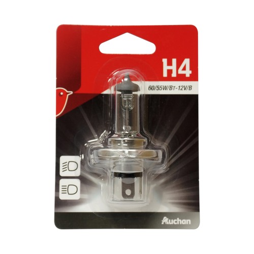 Bombilla halógena para automóvil tipo H4, con potencia de 55W, PRODUCTO ALCAMPO.