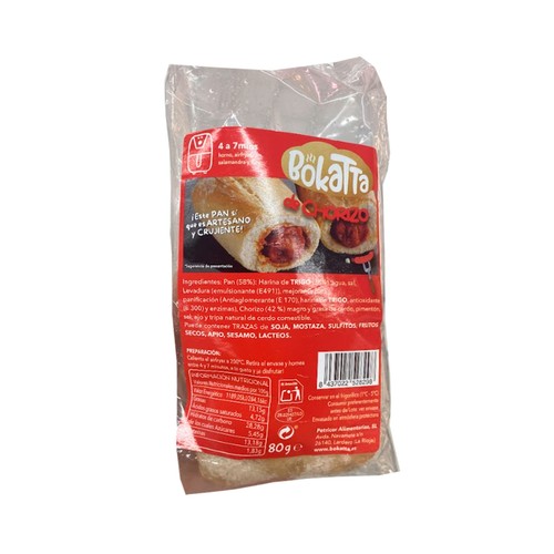 BOKATTA Bocata de chorizo individual 80g