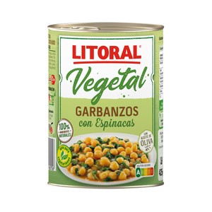 Imagen de LITORAL Garbanzos con espinacas 425 g.