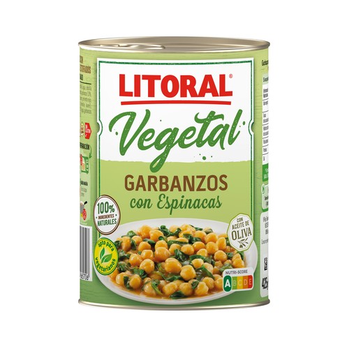 Garbanzos con espinacas LITORAL 425 g.
