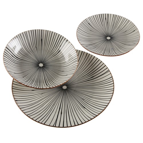 Vajilla de 18 piezas de porcelana decorada estilo oriental Hailey VERSA.