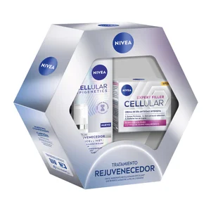 NIVEA Expert filler cellular Tratamiento rejuvenecedor con sérum facial y crema de día antiedad.
