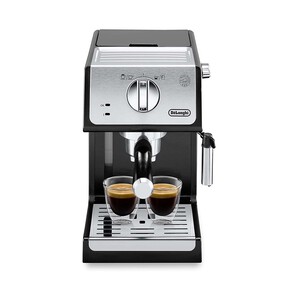 Cafetera espresso DELONGHI ECP 33.21, presión 15 bar, molido o monodosis, depósito 1,1L, calienta tazas.