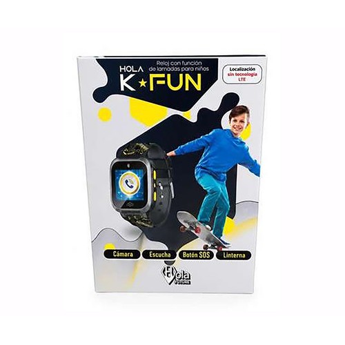 Reloj inteligente HOLAWATCH K-FUN negro, tarjeta sim, cámara, 2G, pantalla TFT 1,4