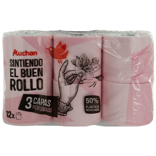 Papel higiénico de triple capa perfumado PRODUCTO ALCAMPO 12 uds.