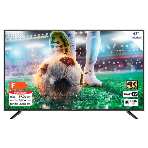 Televisión 109,22 cm (43") LED QILIVE 43US211B 4K, SMART TV, WIFI, TDT T2, USB reproductor, 3HDMI, 60HZ.