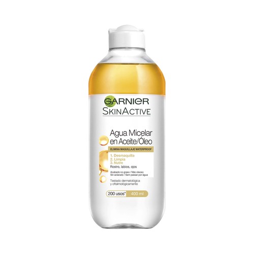 GARNIER Skin active Agua micelar en aceite  400 ml.