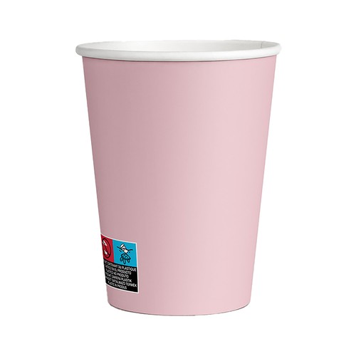 Pack de 20 vasos de cartón 25cl, color rosa, ACTUEL.