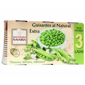 ALTA COCINA Guisantes al natural de calidad extra ALTA COCINA 3 uds x 95 g.