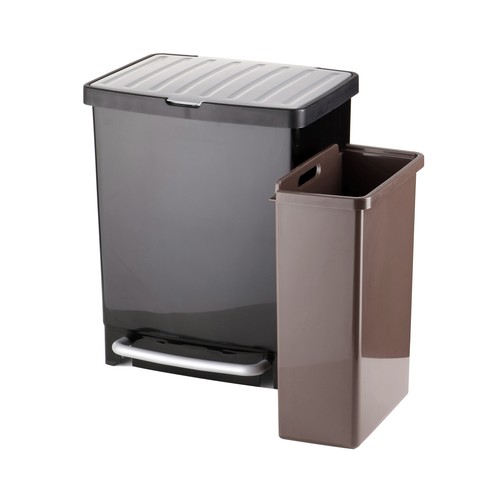 TATAY Cubo de basura  con espacio para reciclar capacidad el cubo 17l + 8l de la cubeta que se extrae