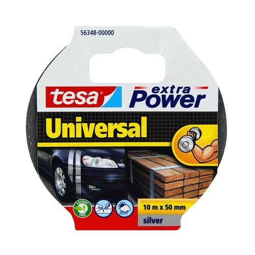 Cinta americana gris, 10m x 50mm, TESA Extra power universal.