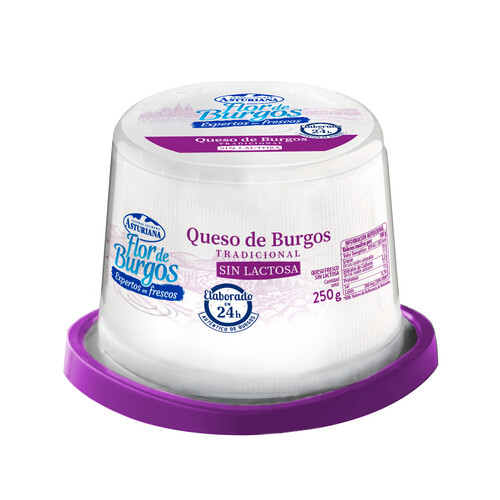 FLOR DE BURGOS Queso fresco de Burgos FLOR DE BURGOS tarrina 250 g.