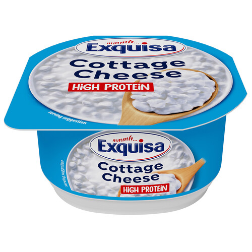 EXQUISA mMMH... Copos de queso fresco Cottage con alto contenido en proteinas 200 g.
