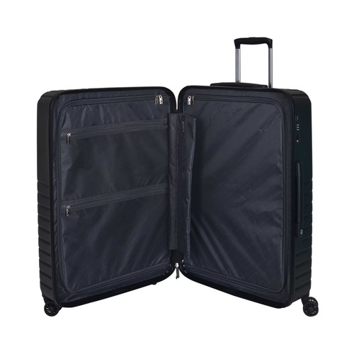 Maleta grande de policarbonato de 75 cm y 8 ruedas de color gris oscuro, AIRPORT ALCAMPO.