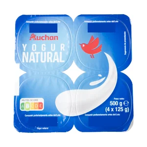 AUCHAN Yogur natural 4 x 125 g. Producto Alcampo