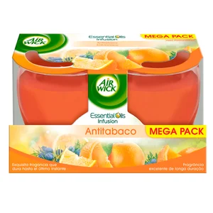 AIR WICK Pack de 2 velas antitabaco con aroma cítrico AIR WICK.