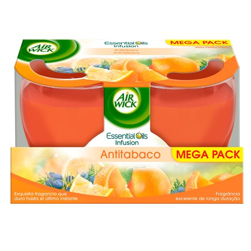 AIR WICK Pack de 2 velas antitabaco con aroma cítrico AIR WICK.