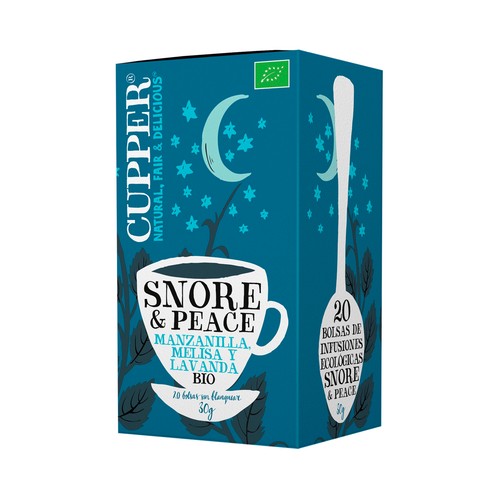 CUPPER Vio snore & peace Manzanilla, melisa y lavanda ecológicas 20 uds.