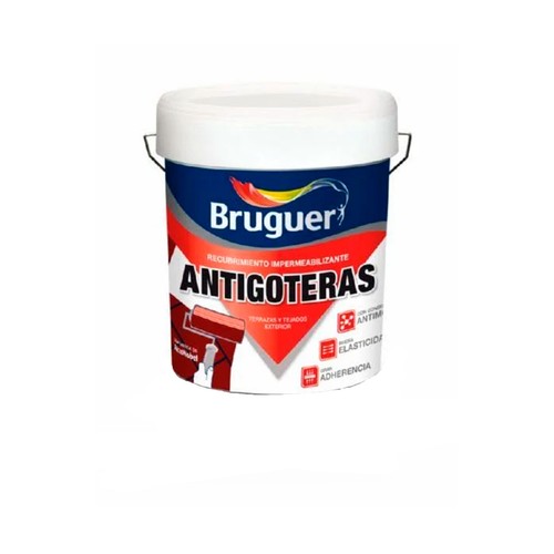 Pintura antigoteras elástico y resistente de color ojo teja, 4 litros, BRUGUER.