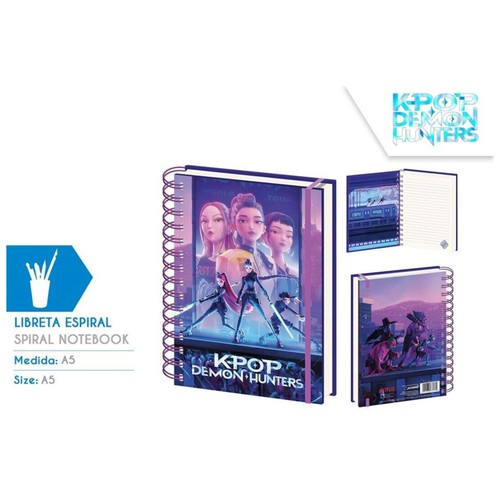 K-POP Cuaderno A5 Wire-O,  Demon Hunters. PYRAMID POSTERS.