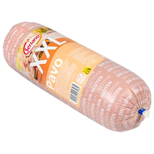 SERRANO Fiambre cocido de pavo y pollo XXL, elaborado sin gluten ni lactosa SERRANO 1.5 kg.
