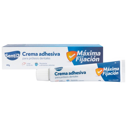 SENTI2 Crema adhesiva para prótesis dentales con sabor refrescante SENTI2 40 g.