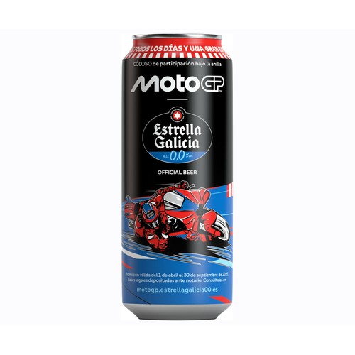 Cerveza sin alcohol (0,0% Vol.) ESTRELLA GALICIA lata de 33 centilitros