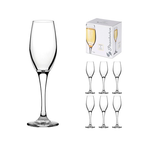 Caja regalo de 6 copas de champagne, flauta maldive.