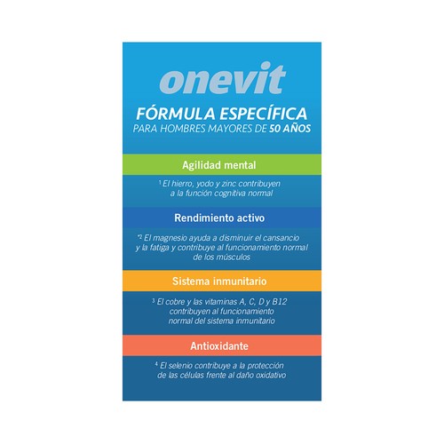ONEVIT Multivitamínico (13) y multiminerales (11), para hombres 45 uds.
